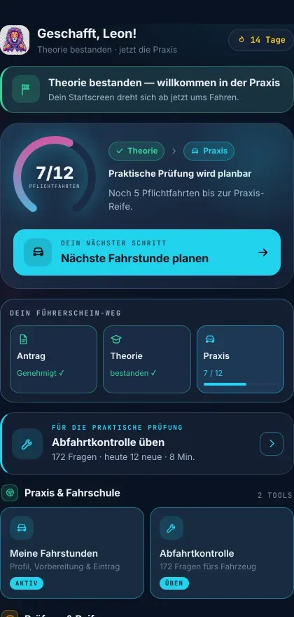 Nach der Theorie: Praxis-Ansicht